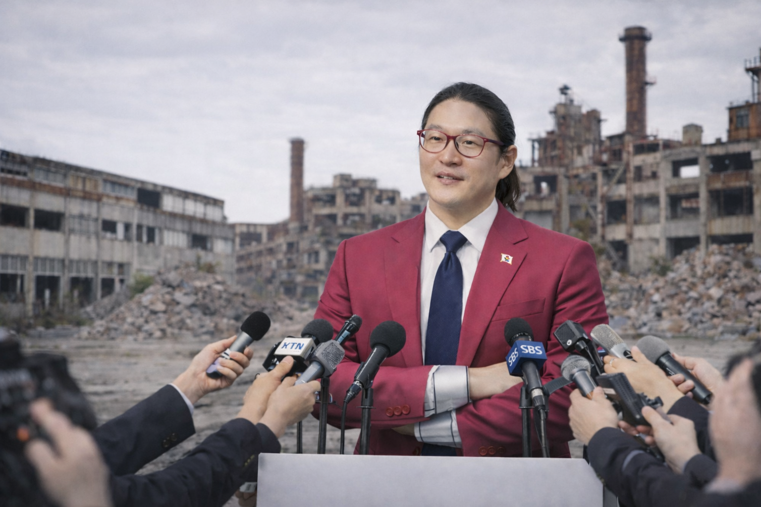 마젠타 핑크 슈트를 입은 류멘호 후보